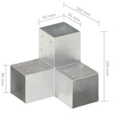 Post Connectors 4 pcs Y Shape Galvanised Metal 91x91 mm 145474