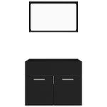 ZNTS 2 Piece Bathroom Furniture Set Black Engineered Wood 804783