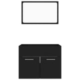 ZNTS 2 Piece Bathroom Furniture Set Black Engineered Wood 804783
