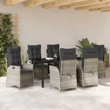 Garden Dining Set with Cushion 7 pcs Light Grey Poly Rattan 3380523
