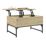 ZNTS Coffee Table Sonoma Oak 70x50x40 cm Engineered Wood and Metal 845372