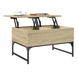 ZNTS Coffee Table Sonoma Oak 70x50x40 cm Engineered Wood and Metal 845372