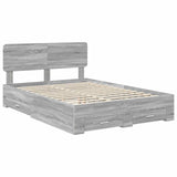 Bed Frame with Drawer Grey Sonoma 160 x 200 cm Engineered Wood 3412353