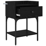 Bedside Table 2 pcs Black Oak 40 x 29 x 60 cm Engineered Wood 881831