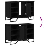 Bathroom Sink Cabinet Black Oak 91 x 35 x 60 cm Engineered wood 869185