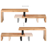 ZNTS 2 Piece Coffee Table Set Solid Acacia Wood 320394