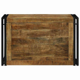 Storage Box Brown and Black 80 x 50 x 50 cm Rough Mango Wood 4016745