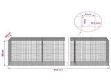 Gabion with 5 mm Wire and 5x5 cm Mesh 800x100x100 cm 3464362