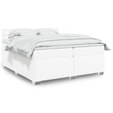 Box Spring Bed with Mattress White 200x200 cm Faux Leather 3286137