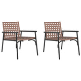 Garden Chair 2 pcs Brown 78 x 55.5 x 75.5 cm Poly Rattan 42004143