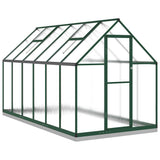 Greenhouse with Base Frame Green 334x169x202 cm Aluminium 3266330