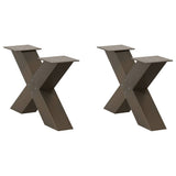 Coffee Table Legs X-Shaped 2 pcs Natural Steel 60x cm Steel 4012943