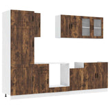 8 Piece Kitchen Cabinet Set "Porto" Smoked Oak Engineered Wood 3314816