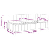 Corner Bed Frame with Headboard Dark grey 100 x 200 cm Velvet 42016318