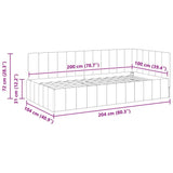 Corner Bed Frame Dark Grey 100 cm x 200 cm Velvet 42016318