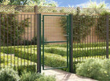 Fence Gate Steel 100x200 cm Green 145736