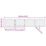 Dog Gate with Door Foldable 4 Panels Black 320 cm Poplar Wood 352225