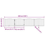 Dog Gate with Door Foldable 4 Panels Black 320 cm Poplar Wood 352225