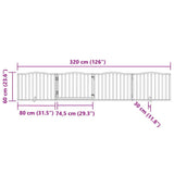 Dog Gate with Door Foldable 4 Panels White 320 cm Poplar Wood 352217