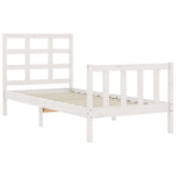 Bed Frame without Mattress White 90x190 cm Single Solid Wood Pine 3192067