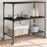 Kitchen Trolley Brown Oak 100x50x95 cm Engineered Wood 842310