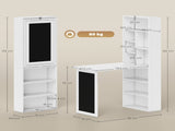 Wall Mounted Computer Desk, Folding Study Table with Black Board and Bookshelf, Multifunctional T3398P344676