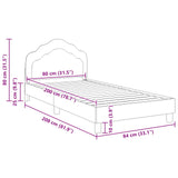 Children's Bed Frame with Headboard Purple 80 x 200 cm Velvet 42010947