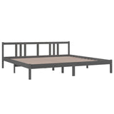 Bed Frame without Mattress Grey Solid Wood 200x200 cm 814906