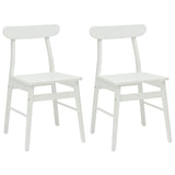 Dining Chair 2 pcs White 43 x 44.5 x 77 cm Solid Rubber Wood 42020489