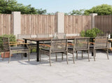 Garden Dining Set Grey PE rattan Large UV-resistant materials 3213623