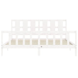 Bed Frame without Mattress White 200x200 cm Solid Wood Pine 3192252