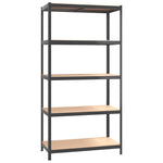 5-Layer Shelves 2 pcs Anthracite Steel&Engineered Wood 152868