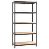 5-Layer Shelves 2 pcs Anthracite Steel&Engineered Wood 152868