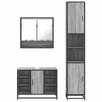 ZNTS 3 Piece Bathroom Furniture Set Grey Sonoma Engineered Wood 3301123
