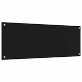 Kitchen Backsplash 2 pcs Black 110 x 40 cm Tempered Glass 3415494