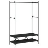 Clothes Rack with Shelves Black Engineered Wood 834200