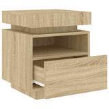 Bedside Cabinets with LED Lights 2 pcs Sonoma Oak 40x39x48.5 cm 836789
