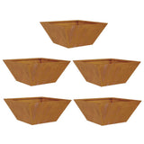 Garden Planter 5 pcs Rusty 35 x 35 x 15 cm Weathering Steel 873809