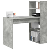 Desk with Shelf Concrete Grey 113 x 54 x 120 cm Engineered Wood 869277