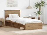 Bed Frame Artisian Oak 75 x 190 cm Solid Pine Wood 3410671