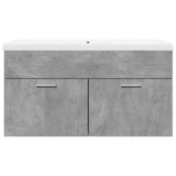 Bathroom Sink Cabinet with Built-in Basin Concrete Grey 3324860