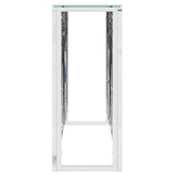 Console Table Silver 110x30x70 cm Stainless Steel and Glass 350027