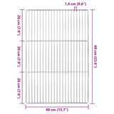 Grill Grate Silver 60 x 40 cm Stainless Steel 42008315