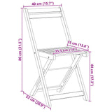 Outdoor Bistro Chairs Folding 8 pcs Natural 40 x 53 x 80 cm 3416286