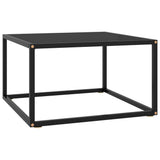 Coffee Table Black Tempered glass 60x60x35 cm Durable 322872