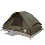 ZNTS Camping Tent Dome 4-Person Brown Waterproof 4009643