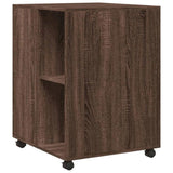 Side Table with Wheels Brown Oak 55x60x78 cm Engineered Wood 853161