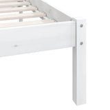 810103 Bed Frame without Mattress White Solid Wood 200x200 cm