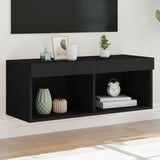 TV Cabinet with LED Lights Black 80x30x30 cm 837143