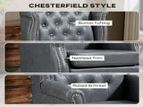 Wingback Accent Chair Tufted Chesterfield-style Armchair with Nail Head Trim for Living Room Bedroom T3398P423875